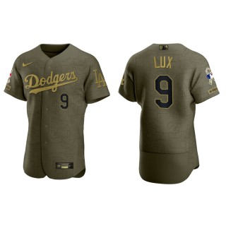 Gavin Lux Los Angeles Dodgers Salute to Service Green Jersey