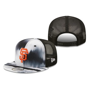 San Francisco Giants Tie-Dye Wave Trucker 9FIFTY Snapback Hat White Black