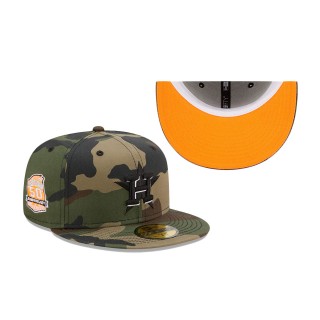 Astros New Era 50th Anniversary Flame Undervisor 59FIFTY Fitted Hat Camo