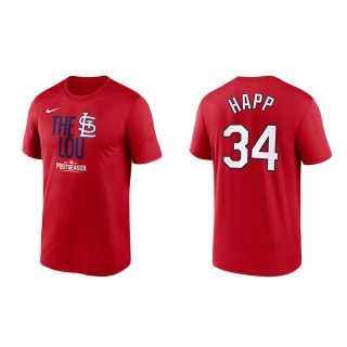 J.A. Happ Cardinals Red 2021 Postseason Dugout T-Shirt