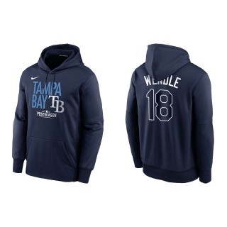 Joey Wendle Tampa Bay Rays Navy 2021 Postseason Authentic Collection Dugout Pullover Hoodie