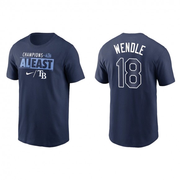 Joey Wendle Rays Navy 2021 AL East Division Champions T-Shirt