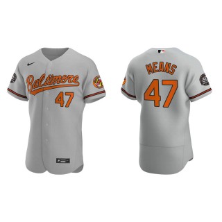 John Means Orioles Gray Authentic 30th Anniversary Jersey