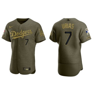 Julio Urias Los Angeles Dodgers Salute to Service Green Jersey