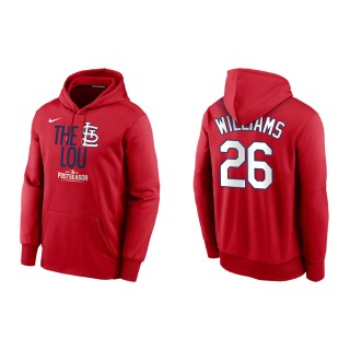 Justin Williams Cardinals Red 2021 Postseason Dugout Pullover Hoodie