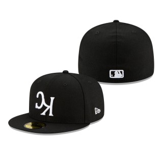 Kansas City Royals Upside Down Logo 59FIFTY Fitted Hat Black