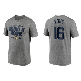 Kolten Wong Milwaukee Brewers Gray 2021 Postseason Proving Grounds T-Shirt