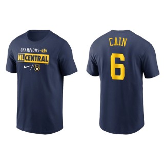 Lorenzo Cain Brewers Navy 2021 NL Central Division Champions T-Shirt