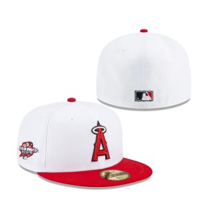 Los Angeles Angels New Era 2002 World Series Two Tone 59FIFTY Fitted Hat White Red