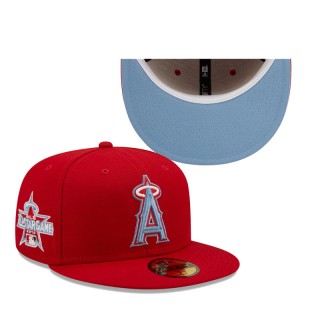 Los Angeles Angels 2010 MLB All-Star Game Blue Undervisor 59FIFTY Fitted Cap Scarlet