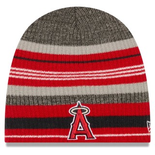 Los Angeles Angels Striped Beanie Hat Red