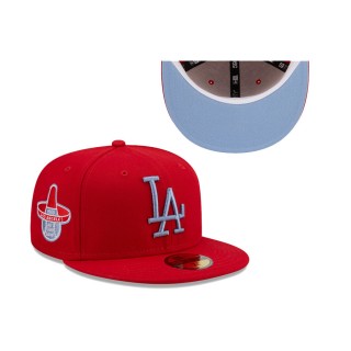Los Angeles Dodgers New Era 1959 MLB All Star Game Blue Undervisor 59FIFTY Fitted Hat Scarlet