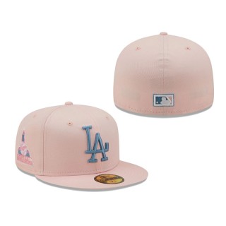 Dodgers 1959 World Series Sky Undervisor 59FIFTY Fitted Hat Pink