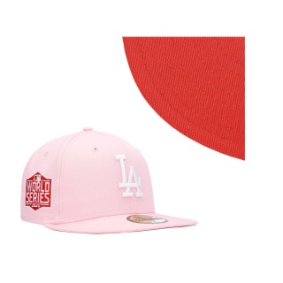 Los Angeles Dodgers New Era 2020 World Series Red Undervisor 59FIFTY Fitted Hat Pink