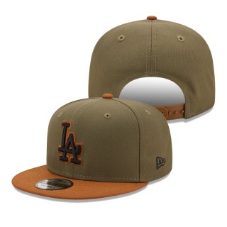 Los Angeles Dodgers Color Pack 2-Tone 9FIFTY Snapback Cap Olive Brown