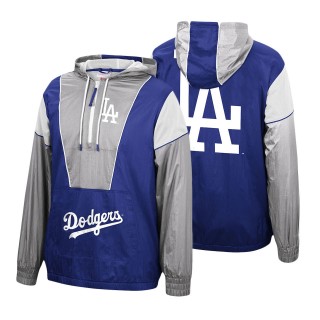 Los Angeles Dodgers Royal Highlight Reel Windbreaker Half-Zip Hoodie Jacket