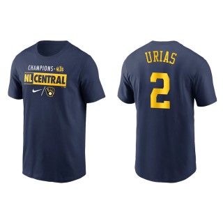 Luis Urias Brewers Navy 2021 NL Central Division Champions T-Shirt