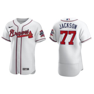 Men's Luke Jackson Atlanta Braves Nike White Home 2021 World Series 150th Anniversary Jersey