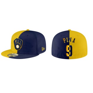 Manny Pina Brewers Gold Navy Split 59FIFTY Hat