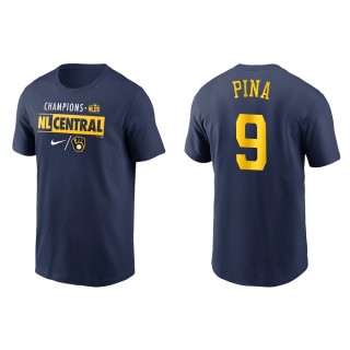 Manny Pina Brewers Navy 2021 NL Central Division Champions T-Shirt