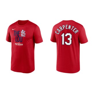 Matt Carpenter Cardinals Red 2021 Postseason Dugout T-Shirt
