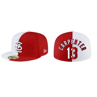 Matt Carpenter Cardinals Red White Split 59FIFTY Hat