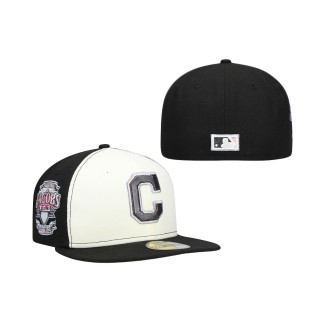 Cleveland Indians New Era Jacobs Field Pink Undervisor 59FIFTY Fitted Hat Cream Black