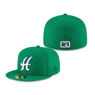 Hartford Yard Goats New Era Green Alternate Logo Game Authentic Collection On-Field 59FIFTY Fitted Hat