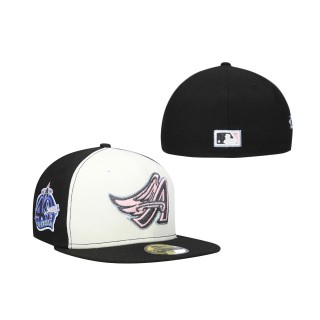Los Angeles Angels New Era 40th Anniversary Pink Undervisor 59FIFTY Fitted Hat Cream Black