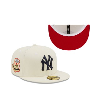 New York Yankees New Era 1956 World Series Chrome Alternate Undervisor 59FIFTY Fitted Hat Cream
