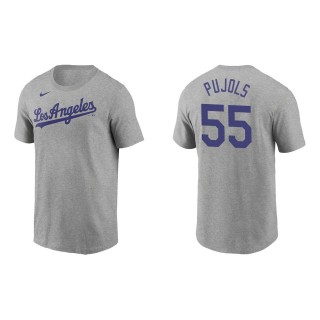 Men's Los Angeles Dodgers Albert Pujols Gray Name & Number T-Shirt
