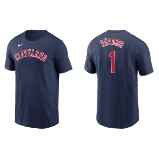 Men's Cleveland Indians Amed Rosario Navy Name & Number T-Shirt