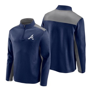 Men's Atlanta Braves Navy Primary Logo Quarter-Zip Jacket