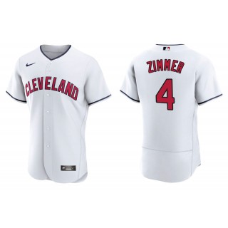 Men's Cleveland Indians Bradley Zimmer White Authentic Alternate Jersey