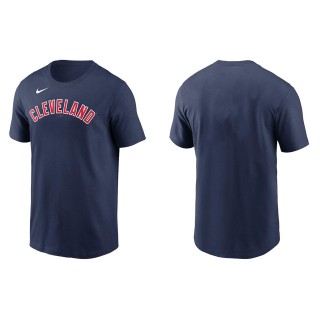 Men's Cleveland Indians Navy Name & Number T-Shirt
