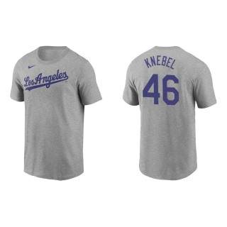 Men's Los Angeles Dodgers Corey Knebel Gray Name & Number T-Shirt