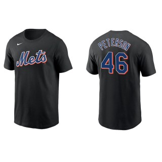 Men's New York Mets David Peterson Black Name & Number T-Shirt