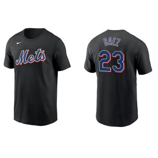 Men's New York Mets Javier Baez Black Name & Number T-Shirt