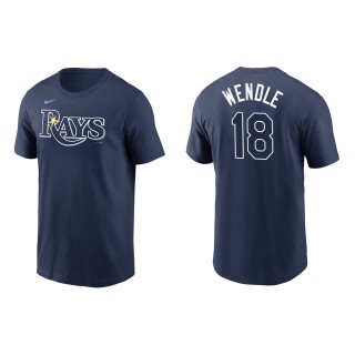 Men's Tampa Bay Rays Joey Wendle Navy Name & Number T-Shirt