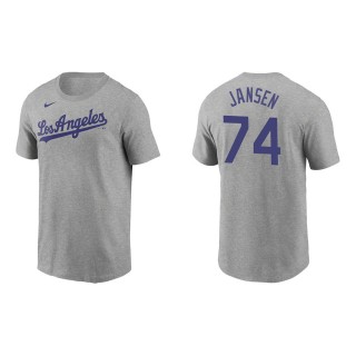 Men's Los Angeles Dodgers Kenley Jansen Gray Name & Number T-Shirt