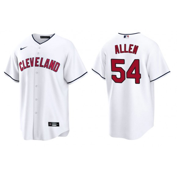 Men's Cleveland Indians Logan Allen White Replica Alternate Jersey