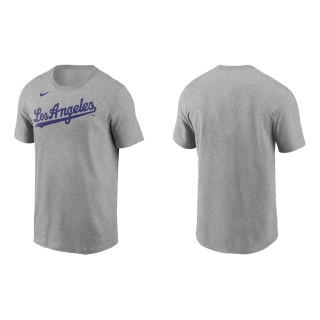 Men's Los Angeles Dodgers Gray Name & Number T-Shirt