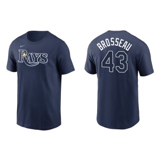 Men's Tampa Bay Rays Mike Brosseau Navy Name & Number T-Shirt