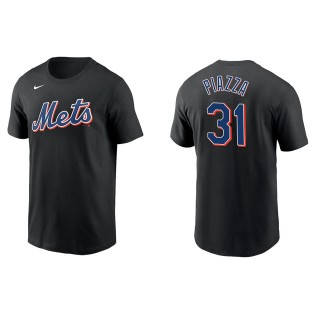 Men's New York Mets Mike Piazza Black Name & Number T-Shirt
