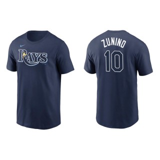 Men's Tampa Bay Rays Mike Zunino Navy Name & Number T-Shirt