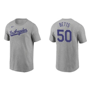 Men's Los Angeles Dodgers Mookie Betts Gray Name & Number T-Shirt