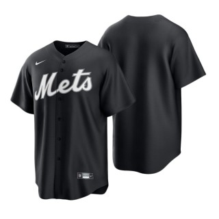 Men's New York Mets Black White Replica Jersey