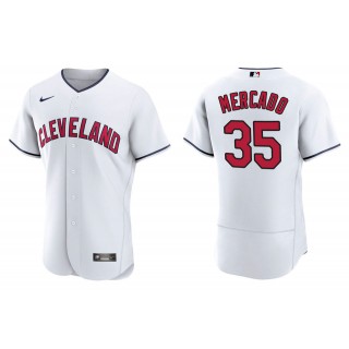 Men's Cleveland Indians Oscar Mercado White Authentic Alternate Jersey