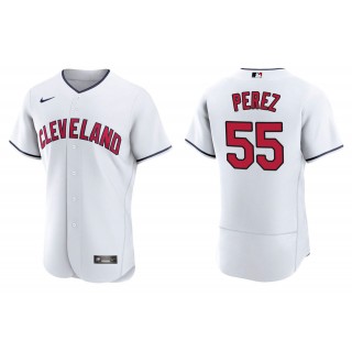 Men's Cleveland Indians Roberto Perez White Authentic Alternate Jersey