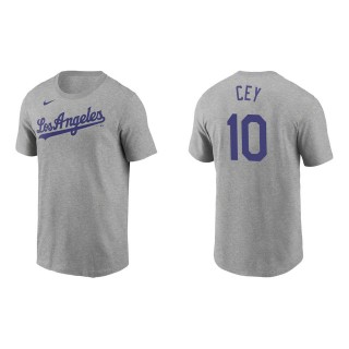 Men's Los Angeles Dodgers Ron Cey Gray Name & Number T-Shirt